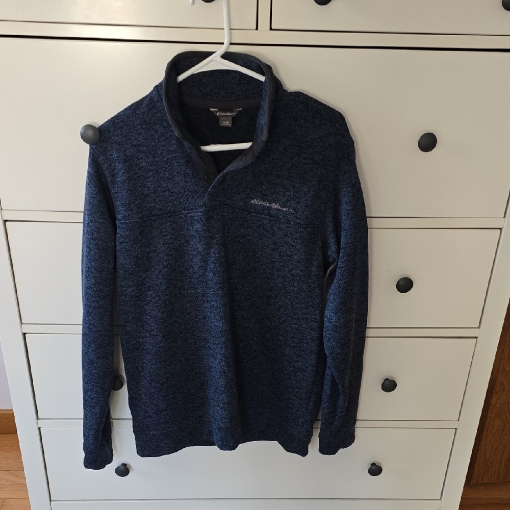 Eddie Bauer Men's Navy Zip-Up Sweater